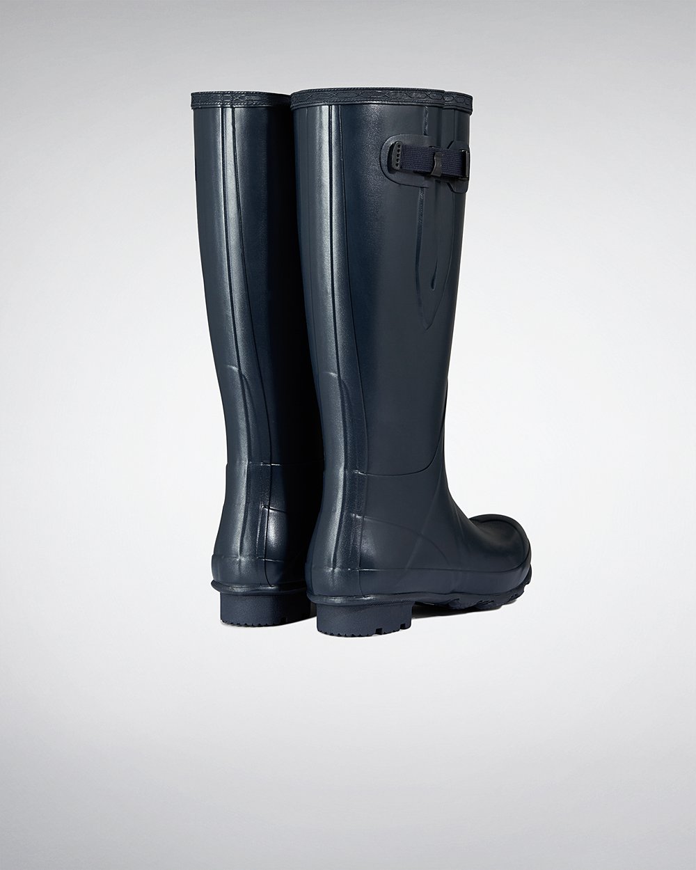 Mens Tall Rain Boots - Hunter Norris Field Side Adjustable (72EUHSLGC) - Navy